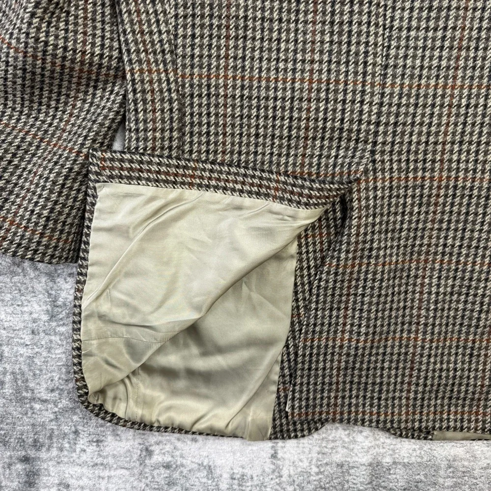 VTG Chaps Ralph Lauren Blazer Jacket Mens 40 Houndstooth Tweed‎ Coat Old Money
